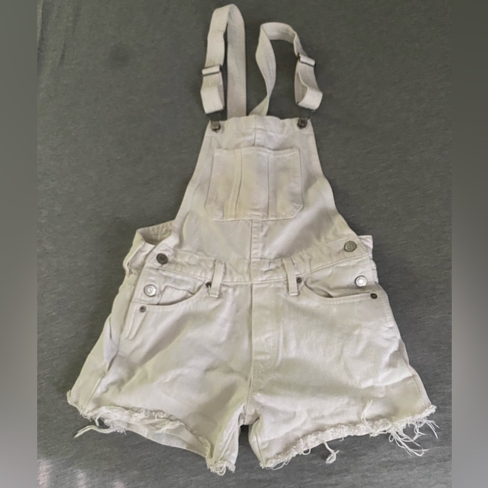 Women’s Lucky Brand White Short Overalls